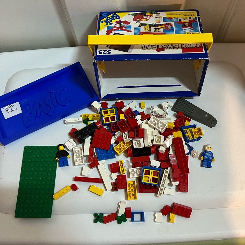 Classic Legos- Red, Blue, Yellow, Green, White bricks & specialty ones as shown